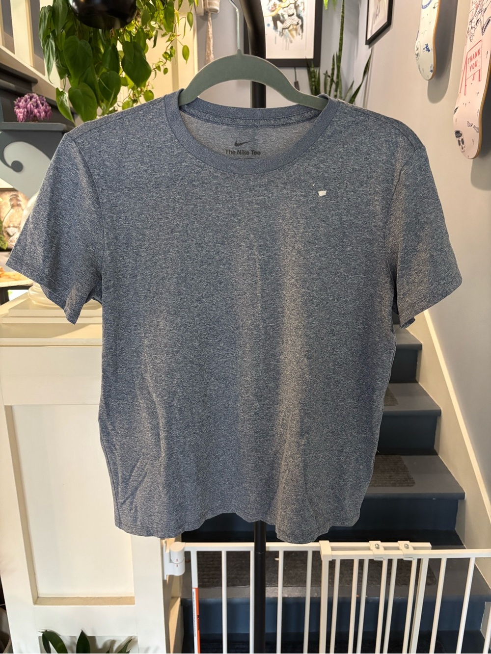 Nike Heathered Navy Short Sleeve Crew Tee